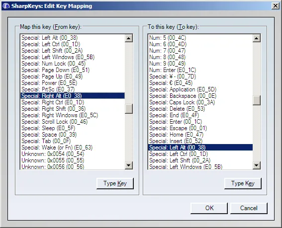 sharpkeys not working windows 7